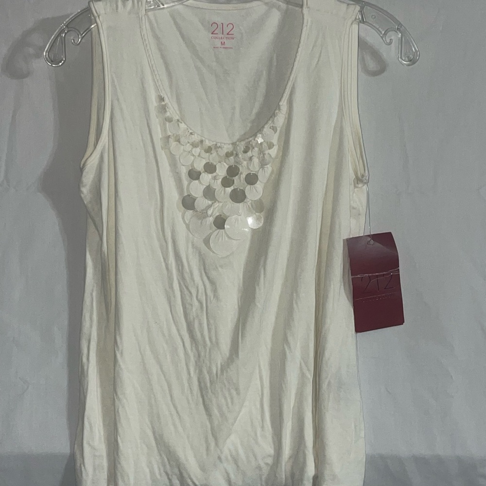 Women’s 212 collection soft rayon embellished knit tank size Medium NWT